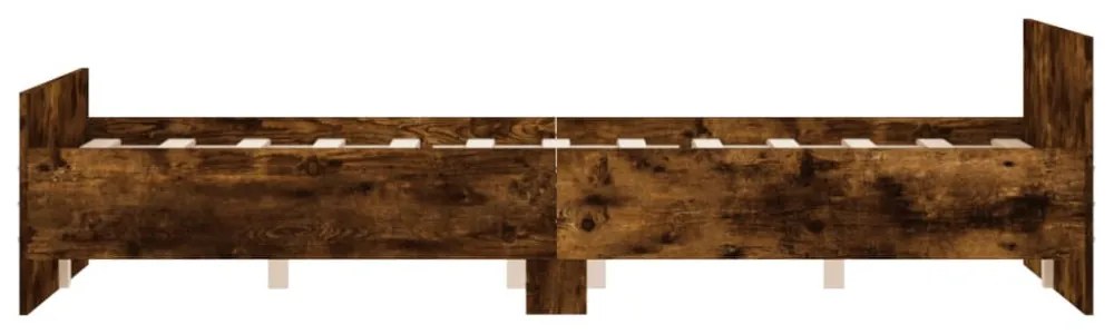 füstös tölgy színű ágykeret fej- és lábtámlával 135 x 190 cm