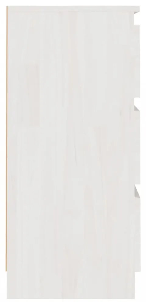 2 db fehér tömör fenyőfa éjjeliszekrény 40 x 29,5 x 64 cm