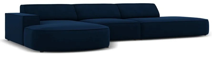 Kék bársony sarokkanapé (bal oldali) Jodie - Micadoni Home