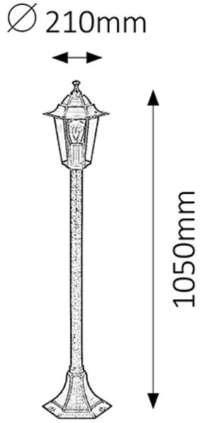 Rabalux 8240 - Kültéri lámpa VELENCE 1xE27/60W/230V 105 cm