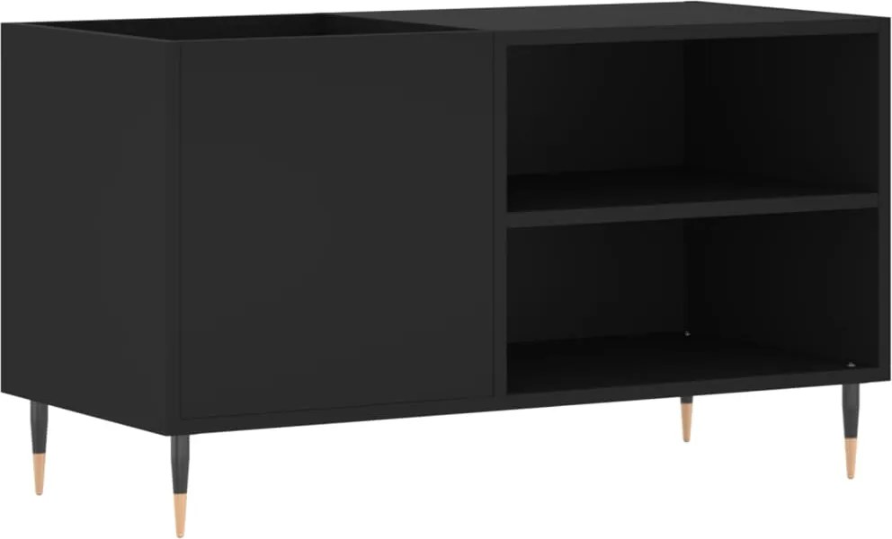 vidaXL fekete szerelt fa hanglemezszekrény 85x38x48 cm