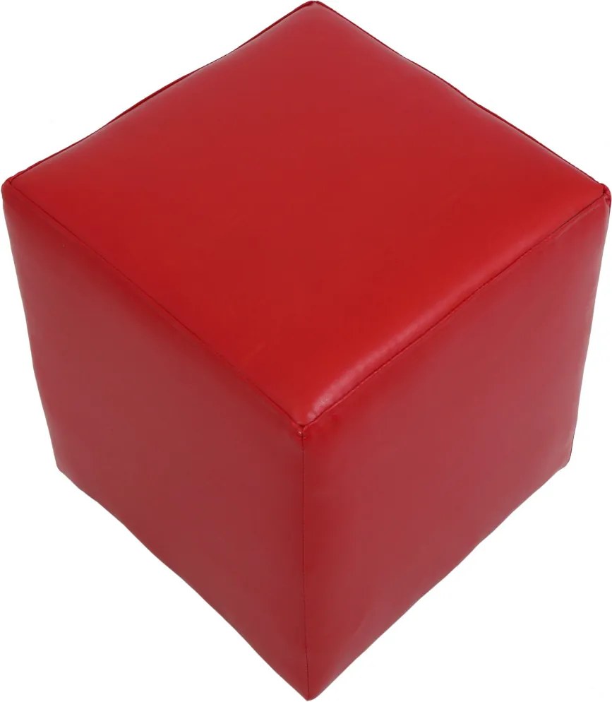 Cube puff - műbőr, piros - 21900 R
