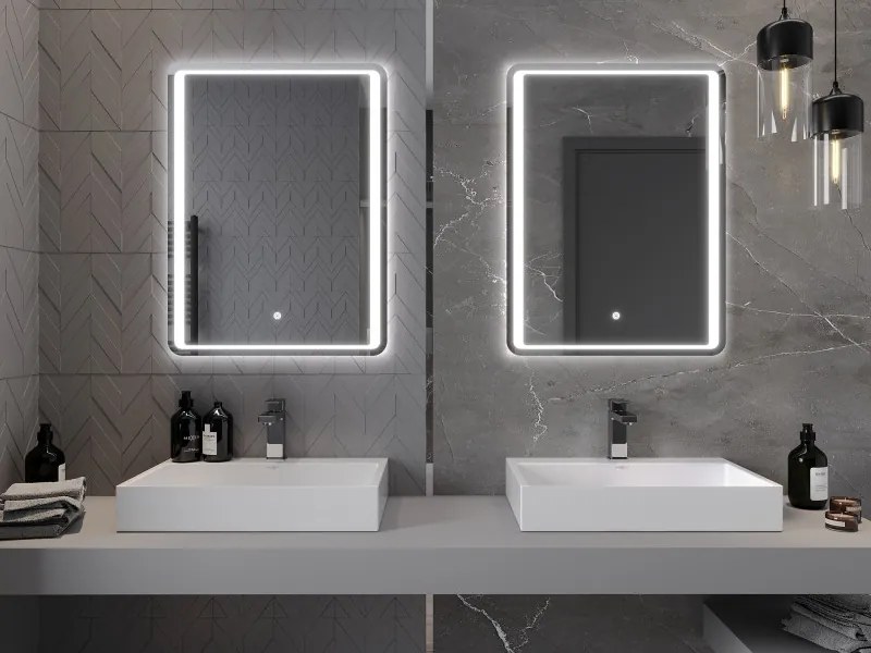 Mexen Zusa, LED fürdoszobai tükör háttérvilágítással 60x80 cm, 6000K, páramentes, 9808-060-080-611-00