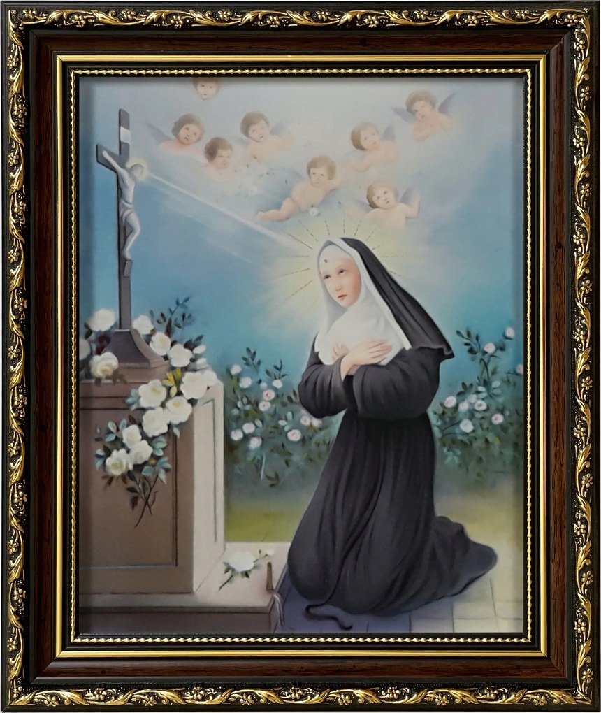 Vászonkép 31x26 Szent Rita Díszített Keret