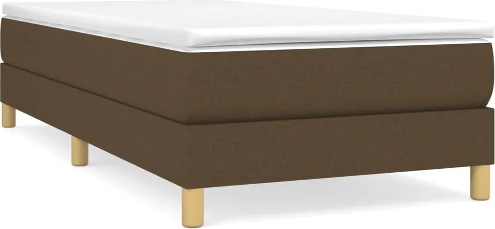 vidaXL sötétbarna szövet rugós ágy matraccal 80 x 200 cm