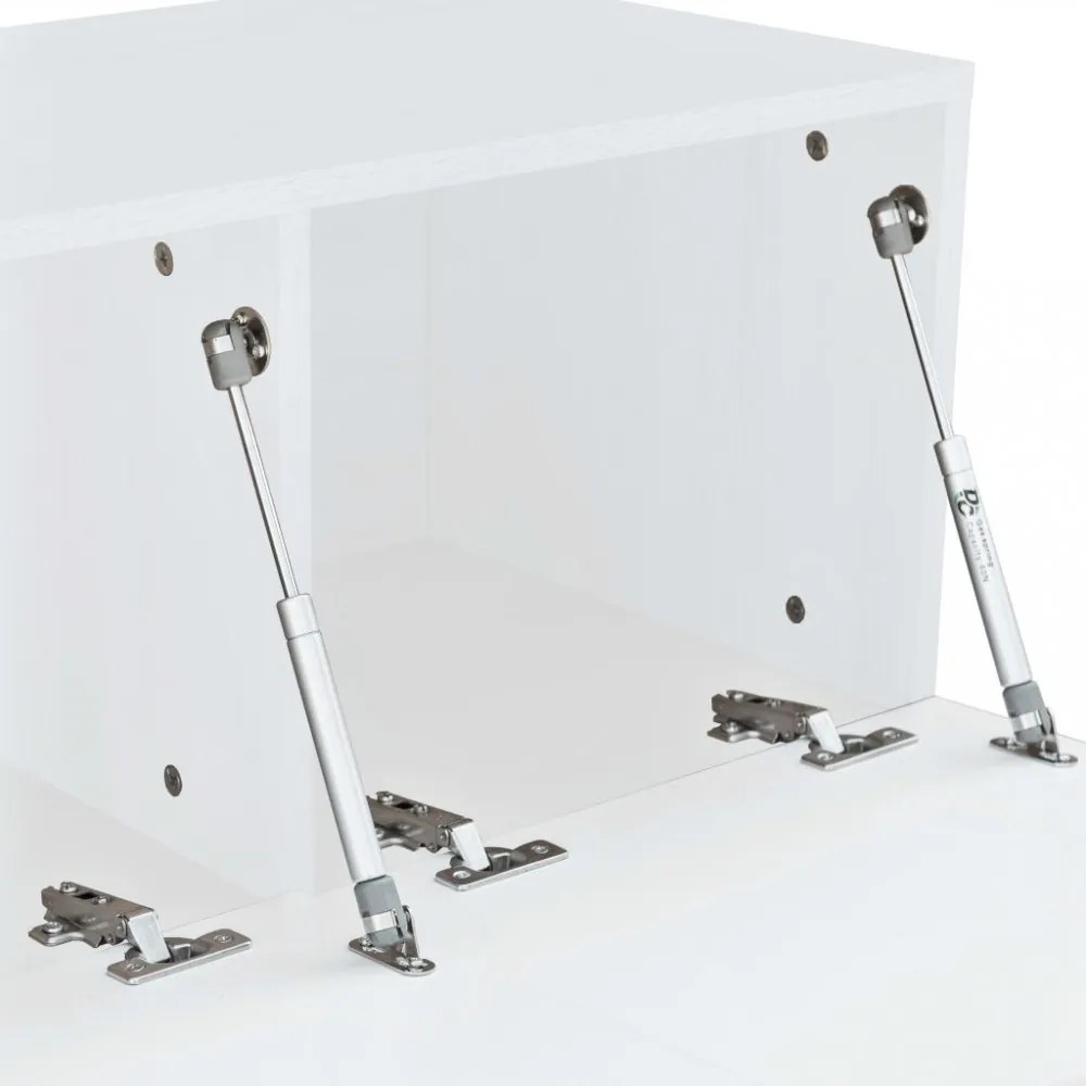 2 db fehér magasfényű furnér TV szekrény 120 x 40 x 34 cm