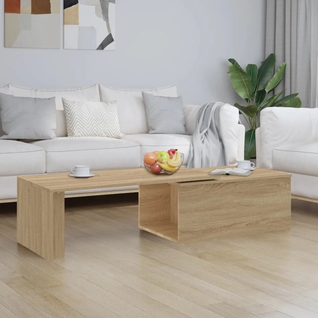 Sonoma tölgy színű szerelt fa dohányzóasztal 150 x 50 x 35 cm