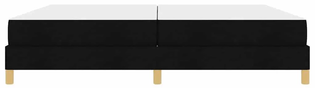 Boxrugós ágy Fekete és Barna 200 x 200 cm Textil és mérnöki fa