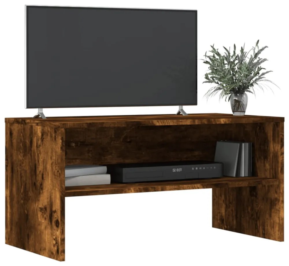 füstös tölgy színű szerelt fa TV-szekrény 80 x 40 x 40 cm