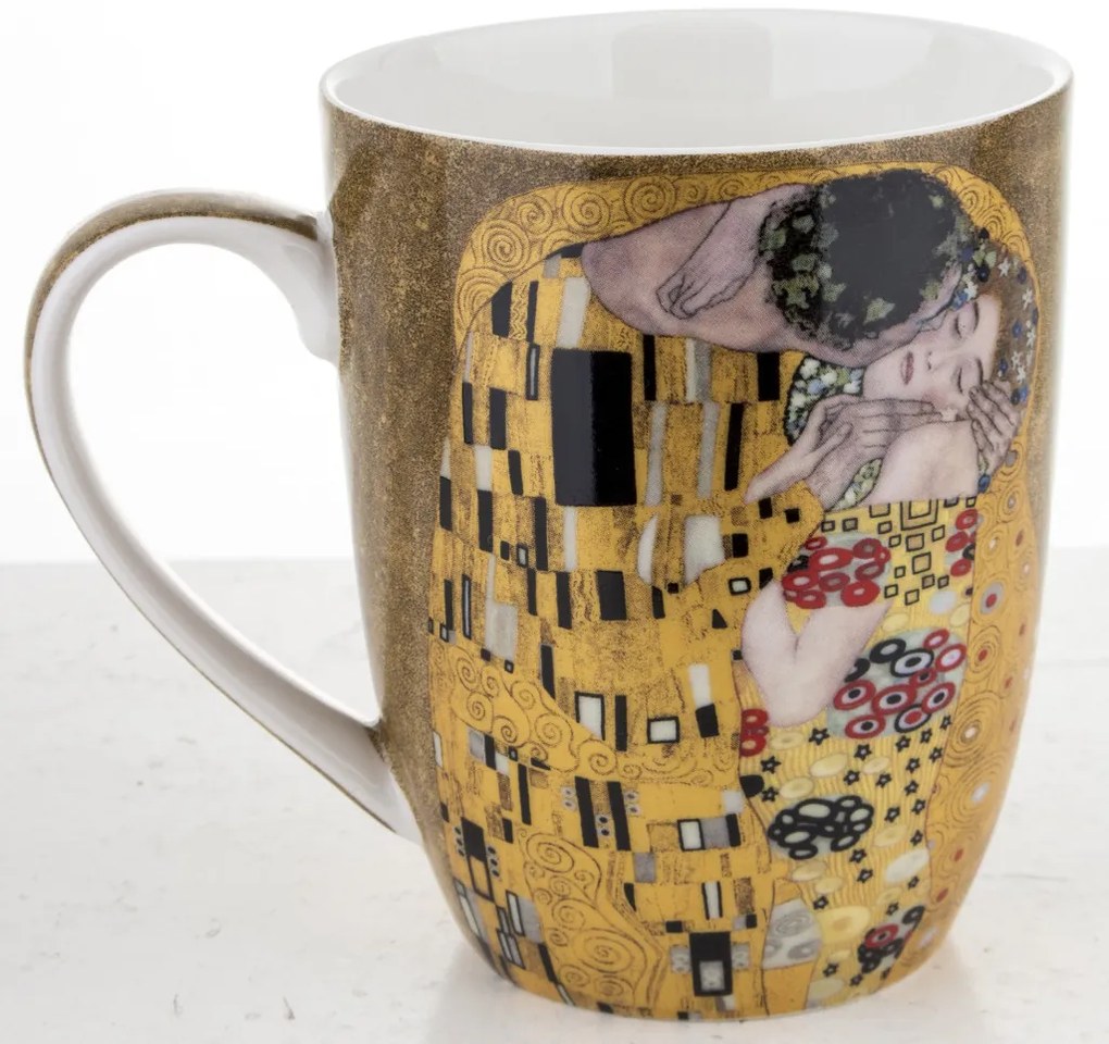 Porcelán bögre többszínű 10,5x12x8,5cm Klimt: A csók
