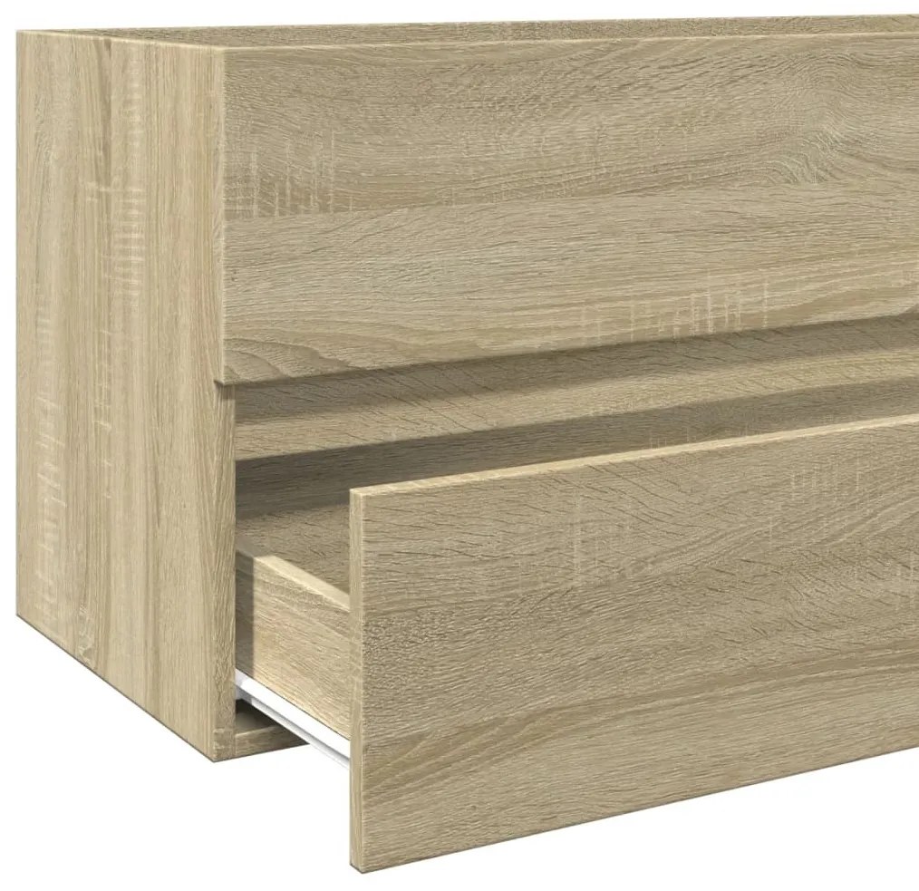 sonoma tölgy szerelt fa fürdőszobai mosdószekrény 100x38,5x45cm