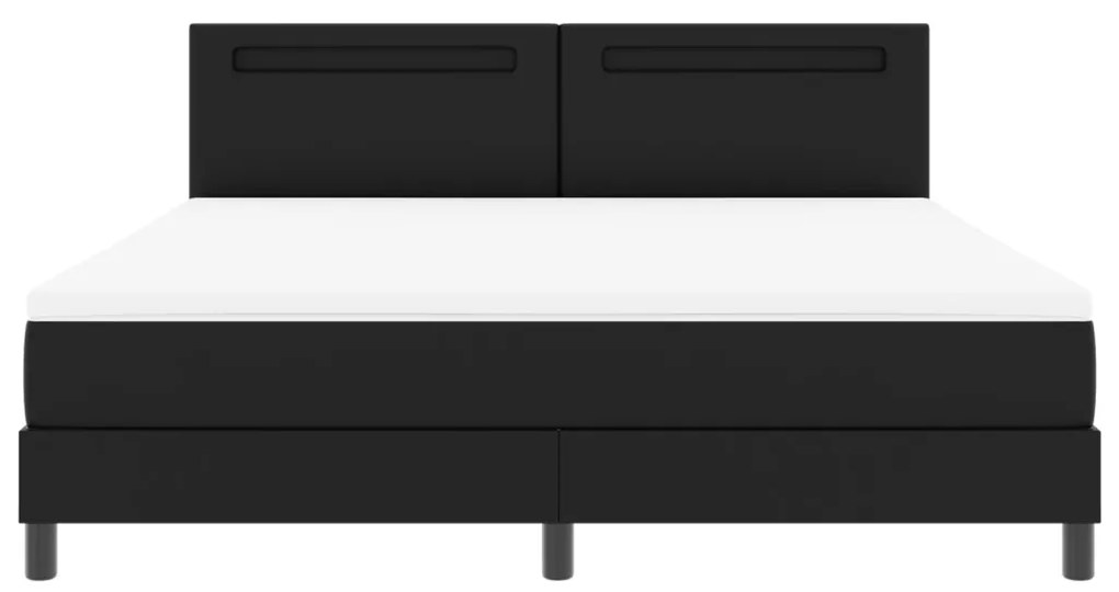 Ágykeret matraccal matracmal Fekete 180 x 200 cm Műbőr