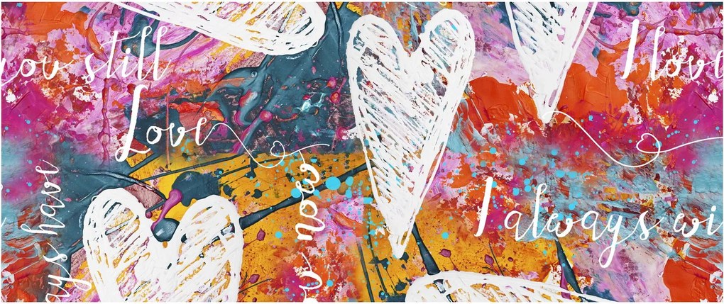 Kép - szív egy absztrakt háttérben (120x50 cm)