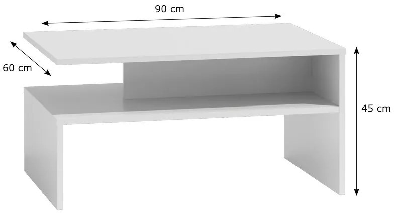Leon III NEW Dohányzóasztal Fehér N