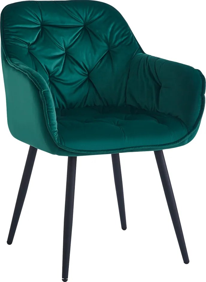 Dizájnos fotel, zöld Velvet szövet, FEDRIS NEW