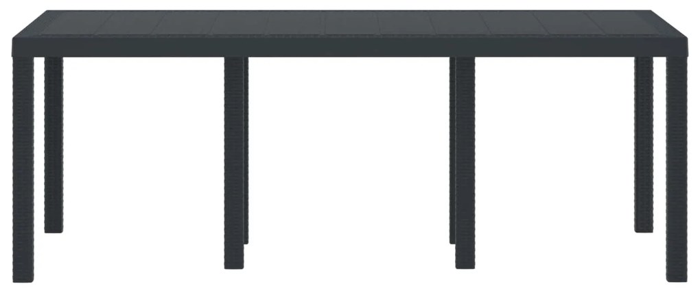 vidaXL Kerti Asztal Antracit 200 x 100 x 73 cm polirattan