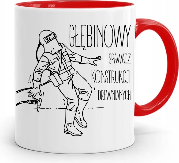 Piros Bögre Ajándék Mélyhegesztő Hegesztő Nyomtatott Fényképpel