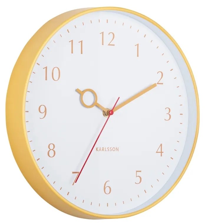 Karlsson 5992YE design falióra, sárga, átmérő 30cm