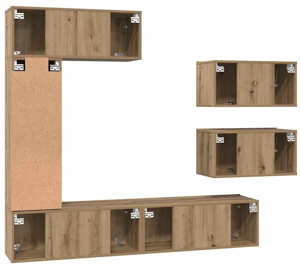 TV szekrény garnitúra 6 pcs kézműves tölgy 30.5 x 30 x 90 cm