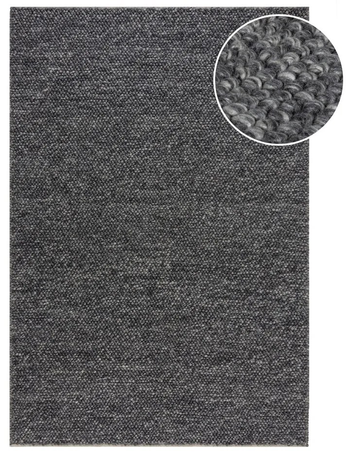 Sötétszürke kézi szövésű gyapjúkeverék szőnyeg 160x230 cm Minerals – Flair Rugs