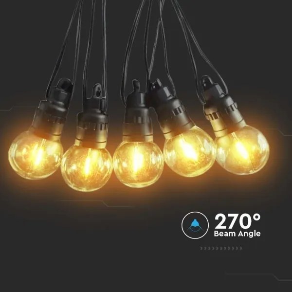 LED napelemes lánc 10xLED/0,5W/4,5V 12 m 3000K IP44 + távirányító