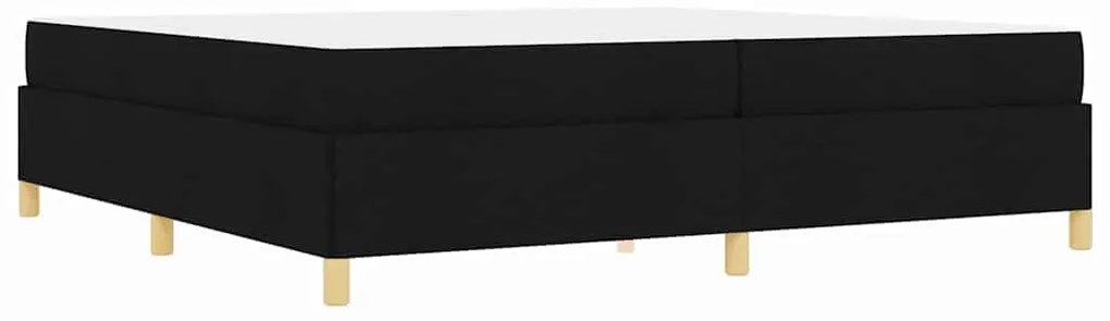 Boxrugós ágy Fekete és fehér és fekete 200 x 200 cm szövet