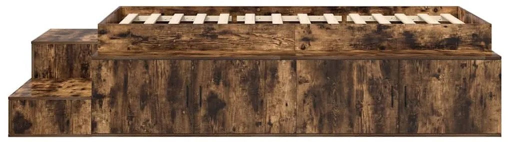 Ágykeret tárolóval Füstölt tölgy 234 x 118 x 53.5 cm Faanyag