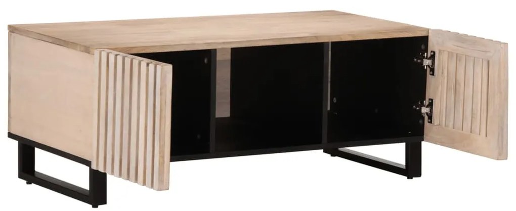 Fehér tömör mangófa dohányzóasztal 100 x 55 x 40 cm