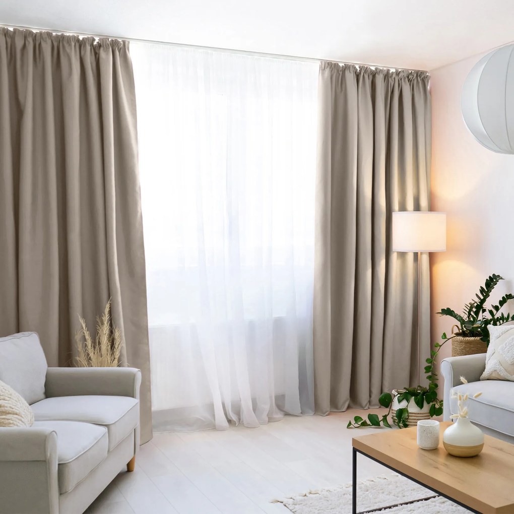 Goldea sötétítő függöny blackout szatén fényű - világos színű 270x180 cm