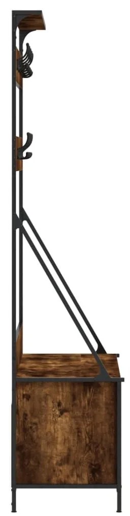 füstös tölgy színű ruhafogas cipőpolccal 100x41x184 cm