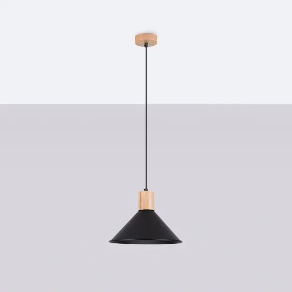 Sollux SL.1320 - Csillár zsinóron JAGA 1xE27/15W/230V átm. 30 cm fekete