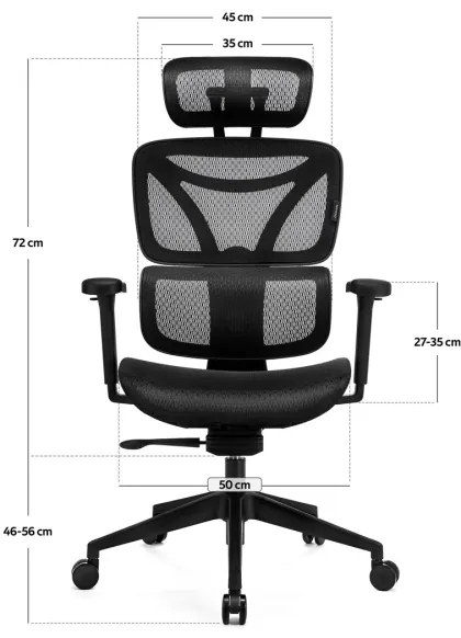 Ergonomikus irodai szék LEVANO fekete