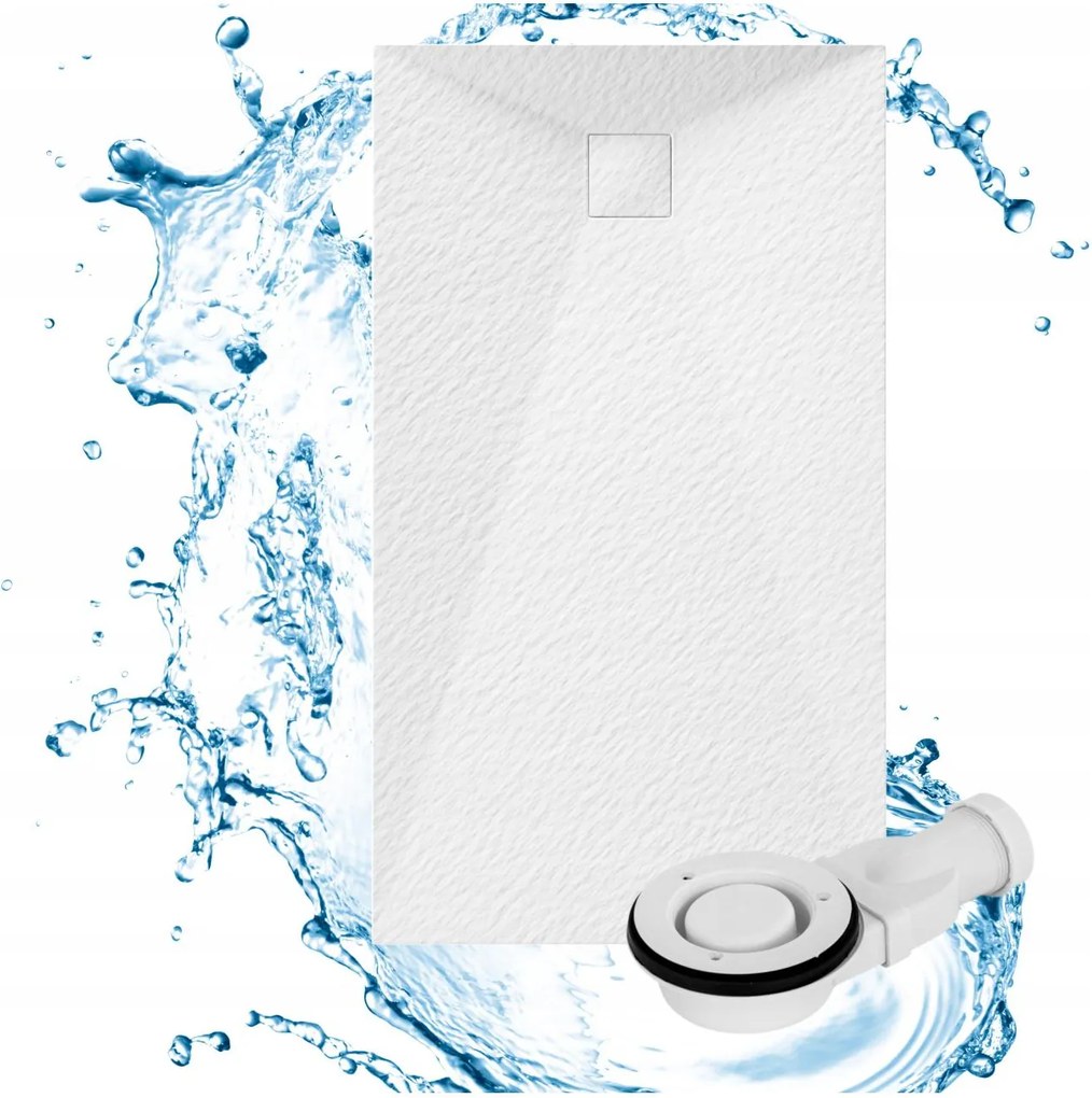 Zuhanytálca Téglalap Alakú 140x80 CM Fehér Smc Kompozit Teja