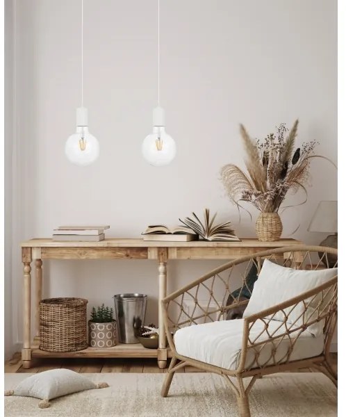 Csillár zsinóron MIROS 2xE27/60W/230V fehér