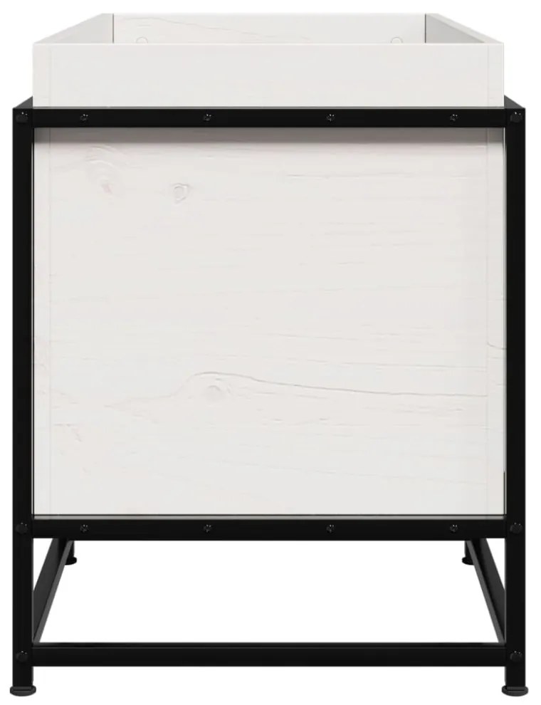 fehér tömör fenyőfa kerti virágláda 80 x 40 x 50 cm