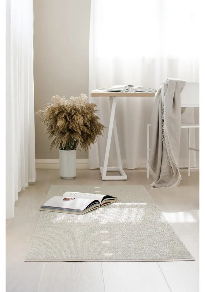 Bézs-krémszínű kültéri-beltéri szőnyeg 70x60 cm Peg Linen Vanilla – Pappelina
