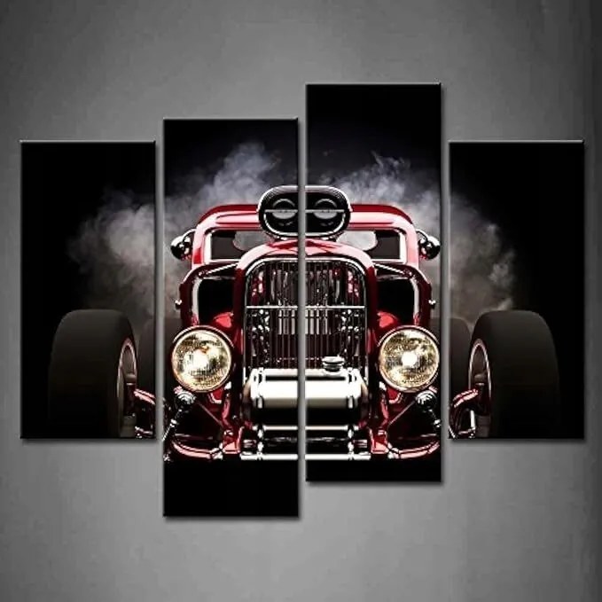 First Wall Art Faldekoráció Kép autó 4 panelből