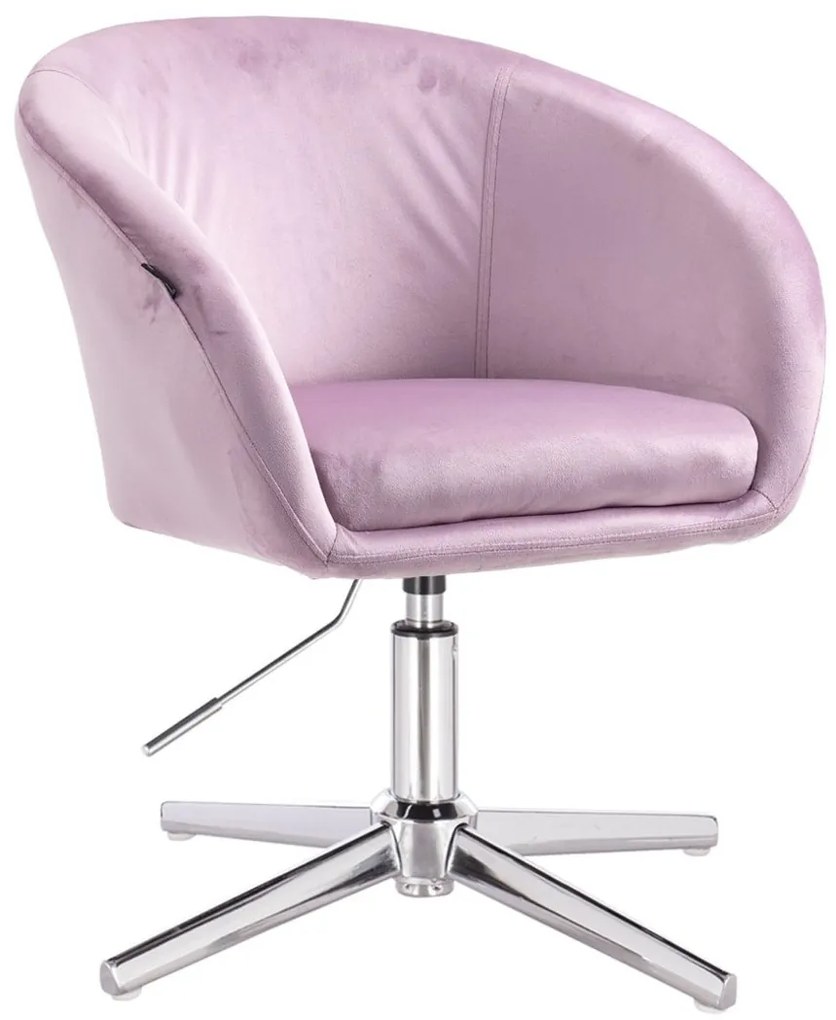 HR8326CROSS Halványlila modern velúr szék krómozott lábbal
