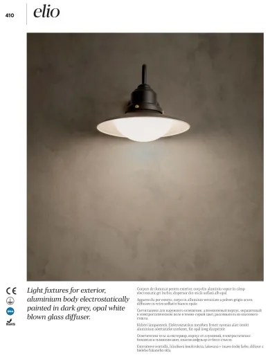 Redo 90093 - Kültéri fali lámpa ELIO 1xE27/42W/230V IP44