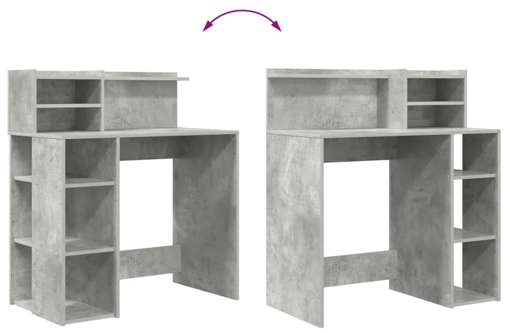 tárolós asztal Beton szürke 90x48x101.5 cm Szerelt fa