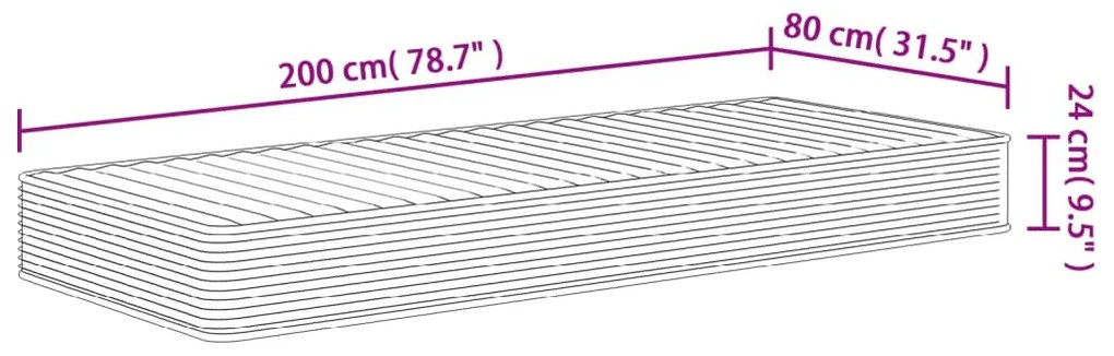 közepesen puha habmatrac 80x200 cm