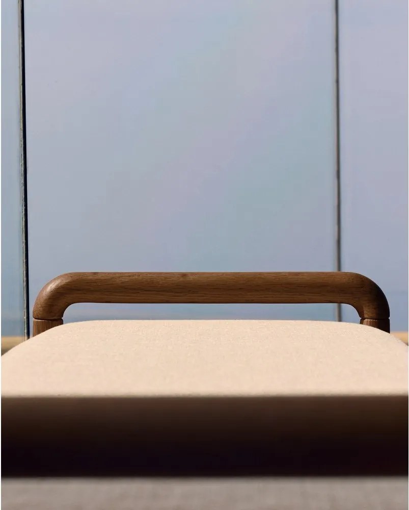 Krémszínű-natúr színű zsenília pad Macaret – Kave Home