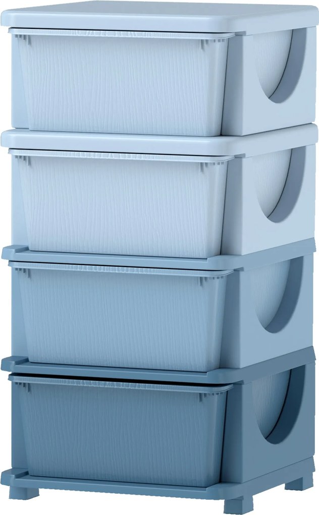 HOMCOM Gyerek Szekrény Tárolóval, Játék Szervező Négy Szinttel 3-6 Éves Korú Gyerekek Számára 37 x 37 x 76 cm | Aosom