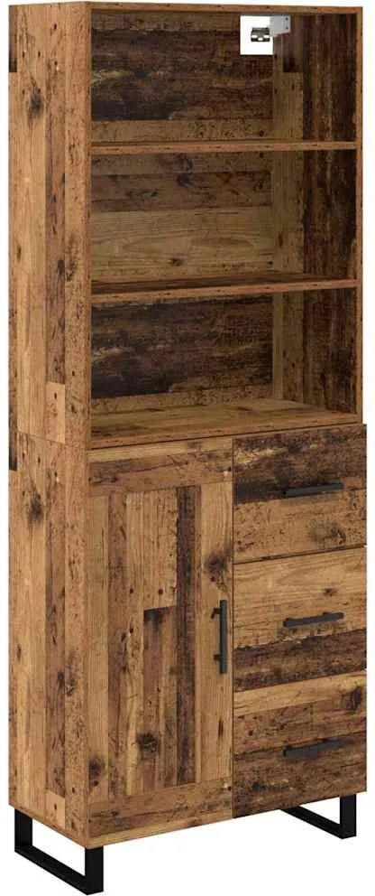 vidaXL Magasfiú fiókkal Öreg fa 69,5 x 34 x 180 cm Faanyag