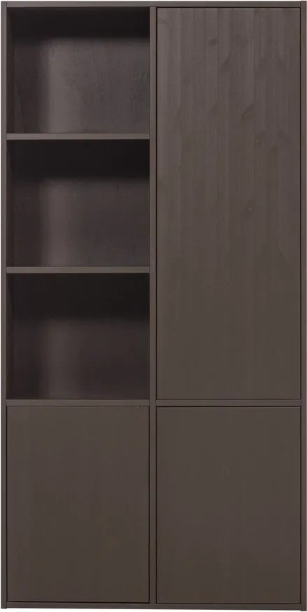 Sötétbarna borovi fenyő moduláris szekrény 108x215 cm Meggy – WOOOD