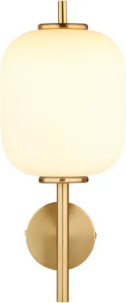 Globo 15217W Fali lámpa fém sárgaréz színű, fehér üveg, fényirány: felfelé, SzxM: 135x325mm, Mélység: 185mm, LED 7W 230V, 779lm forrás, 606lm kimenet, 3000K