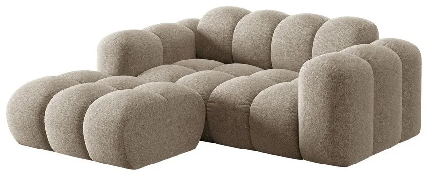 Világosbarna zsenília sarokkanapé (bal oldali-heverő résszel) Treno – Cosmopolitan Design