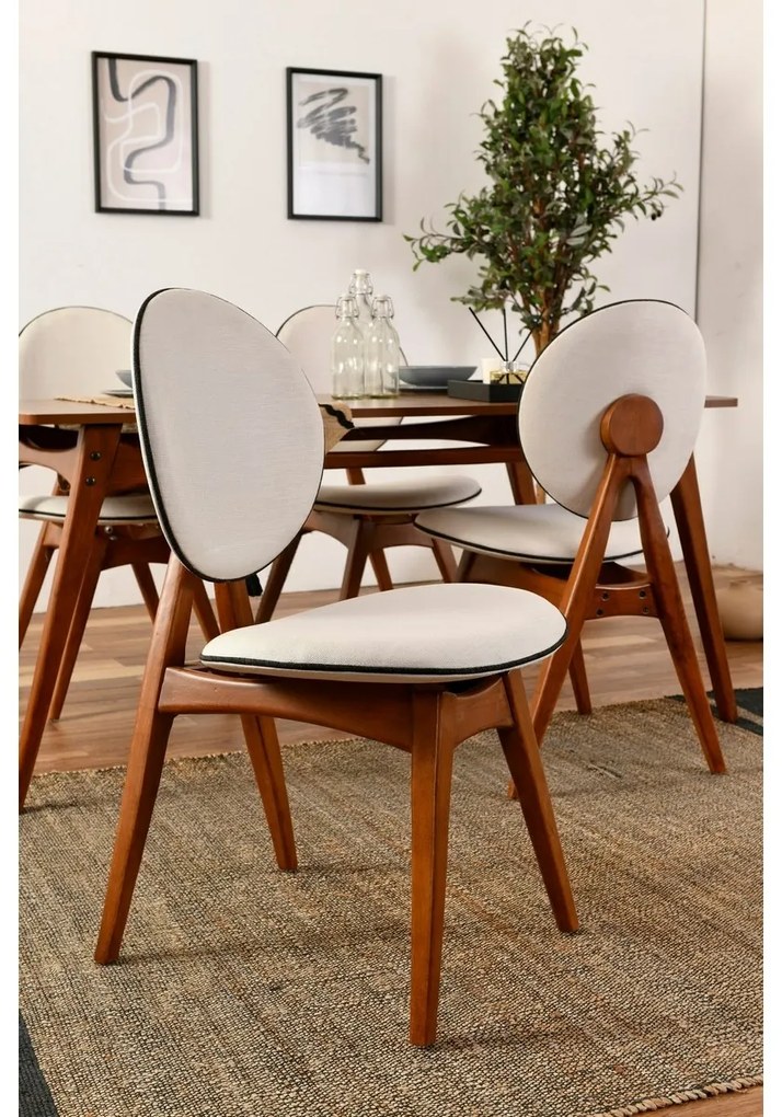 Touch Cream and Walnut étkezőszék szett, 2 db