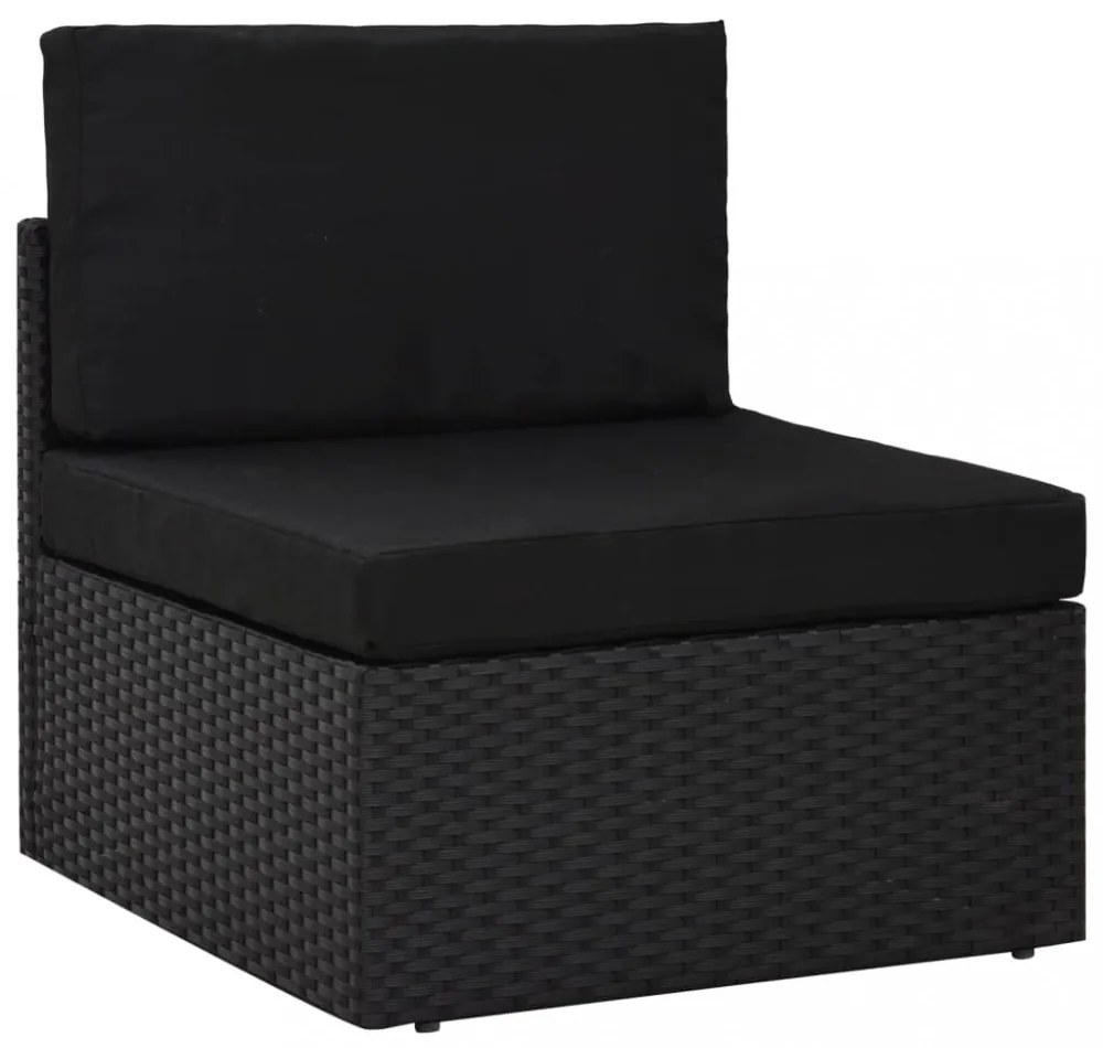 4 részes fekete polyrattan kerti ülőgarnitúra