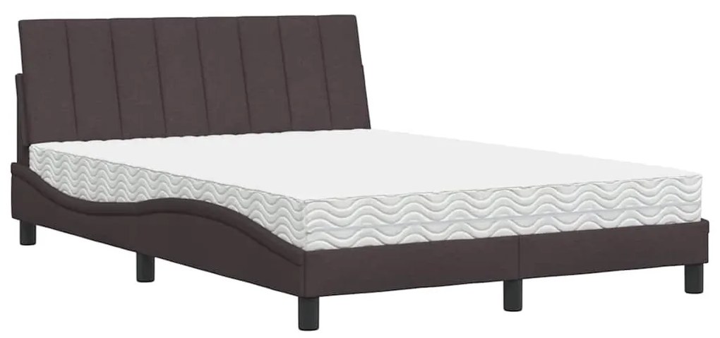 sötétbarna szövet ágy matraccal Hanko 140x190 cm
